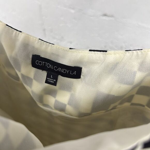 Cotton Candy LA Black and White Checkered Mini Dress - Spaghetti Strap Large - Picture 2 of 5